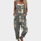 Comfortable Printed Dungarees, Grey - Print 3