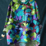 Lotte | Women's Relaxed Blouse Featuring Forest Art Print