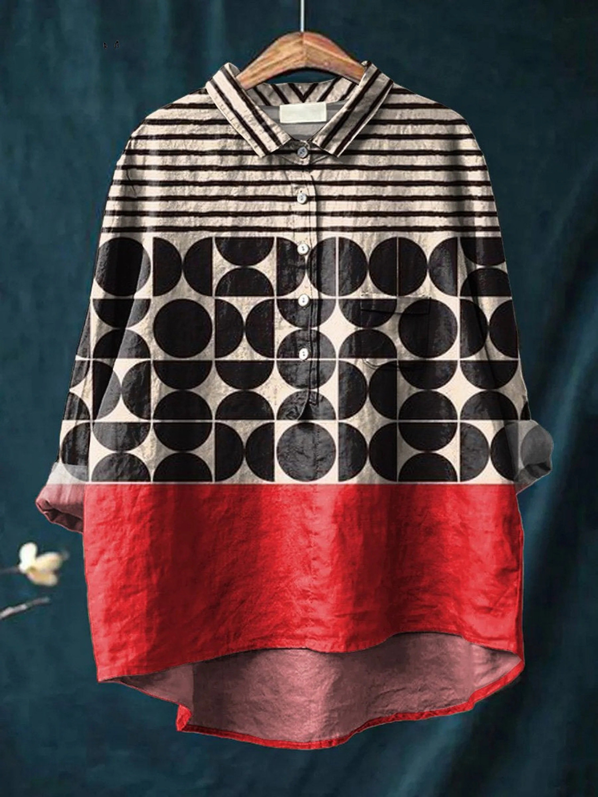 Martha | Women's Casual Blouse Featuring a Geometric Design