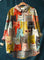Paula | Women's Casual Blouse Featuring Artistic Cat Design