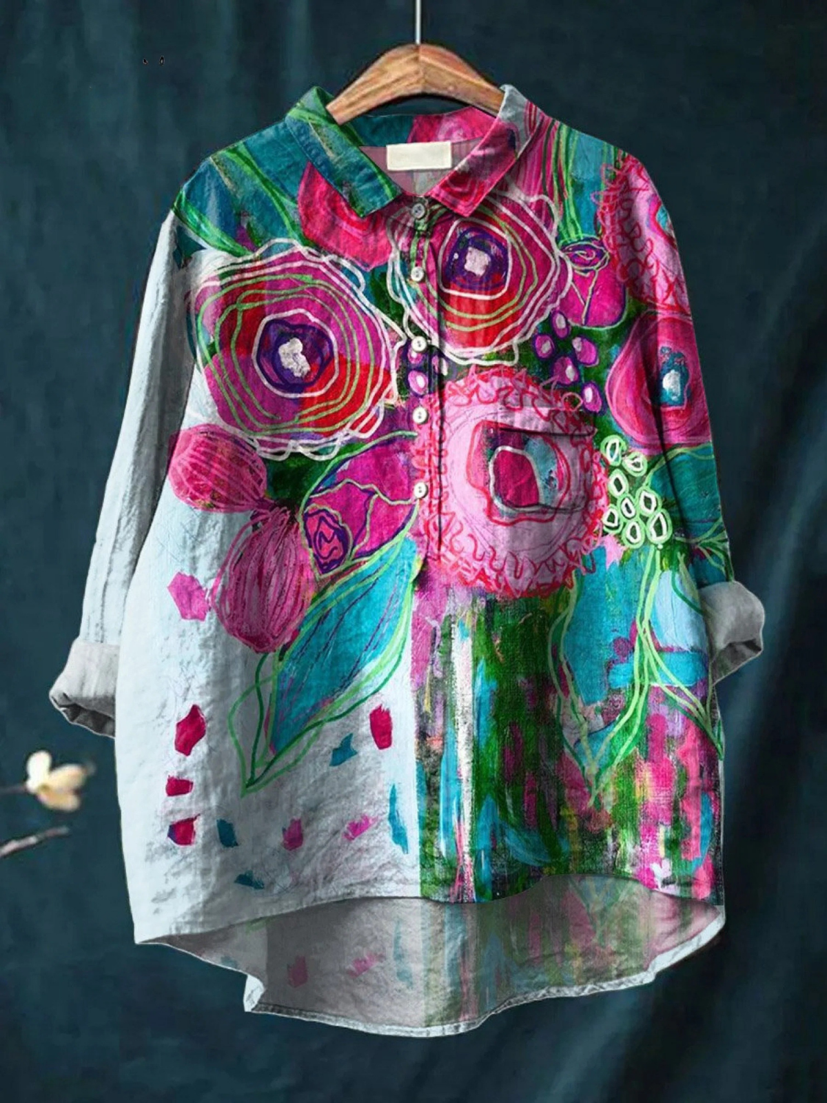 Martha | Vintage Floral Print Casual Blouse