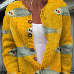 Genevieve | Fish Print Autumn Cardigan