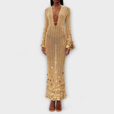 Kathleen - Goldigs Maxi Dress in Knit