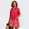 Modern Shirt Dress with Collar and Three-Quarter Sleeves