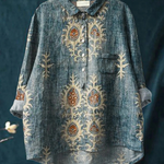 Rose | Casual Women's Blouse Featuring Vintage Ethnic Floral Design