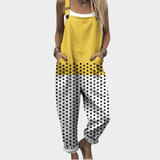 Comfortable Printed Dungarees, Yellow - Print 3