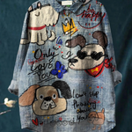 Lotte | Adorable Dog Art Casual Blouse