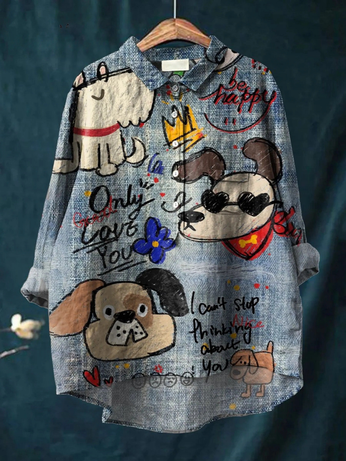 Lotte | Adorable Dog Art Casual Blouse