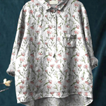 Paula | Women's Casual Blouse with Pink Floral Spring Design