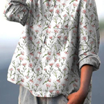 Paula | Women's Casual Blouse with Pink Floral Spring Design