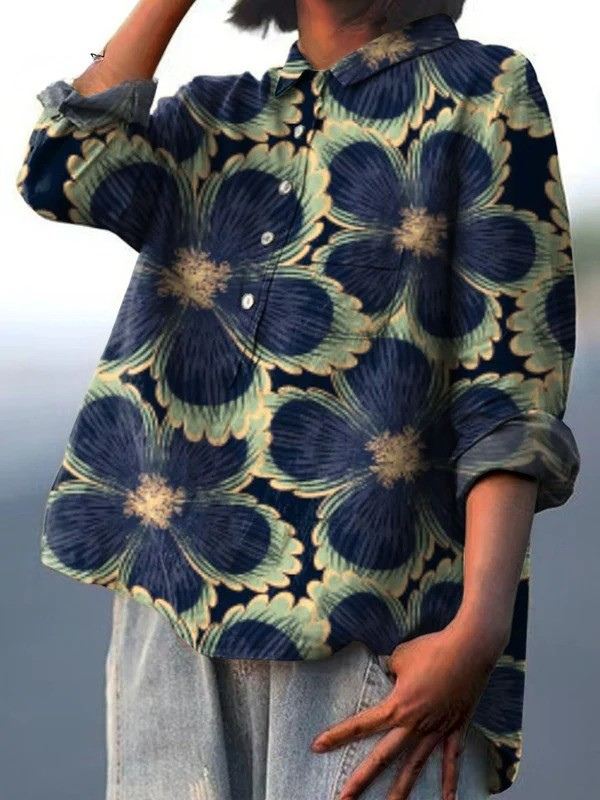 Martha | Vintage Floral Casual Blouse for Women