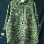 Lotte | Vintage Floral and Animal Print Casual Blouse