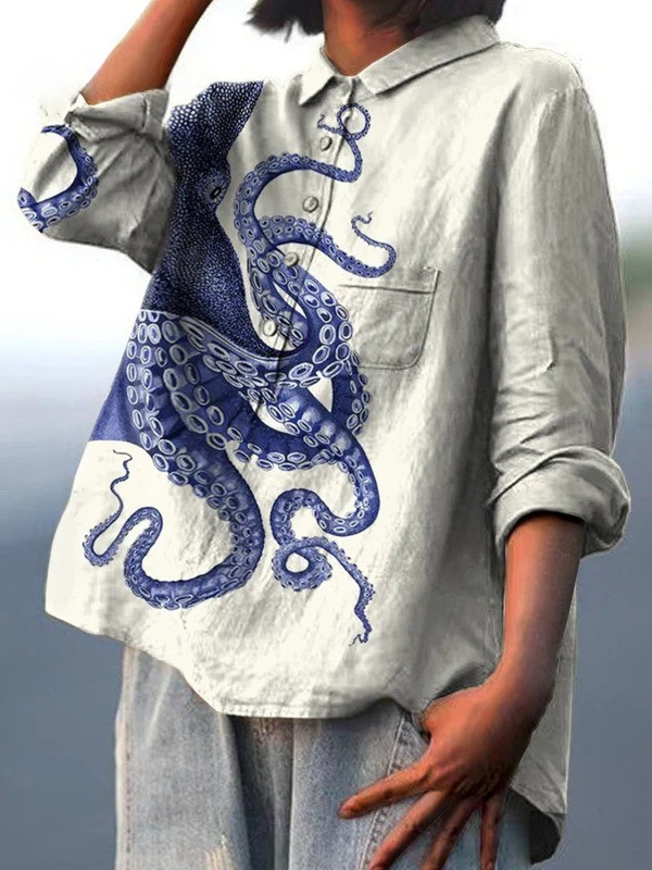 Lotte | Casual Blouse Featuring Octopus Tentacle Design