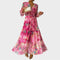 Fiona | Women's Wrap Maxi Dress with Floral Pattern and Long Sleeves