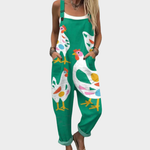Comfortable Printed Dungarees, Green - Print 5
