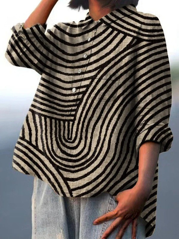 Lotte | Casual Blouse Featuring Circular Line Design