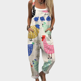 Comfortable Printed Dungarees, Multicoloured - Print 13