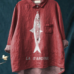Rose | Casual Blouse Featuring Sardine Design