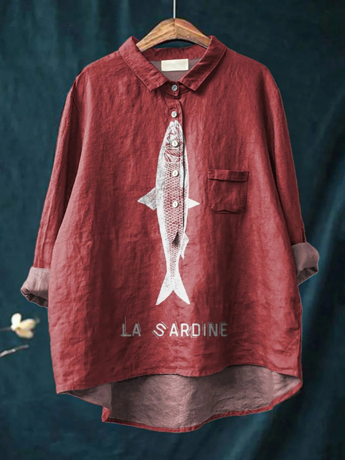 Rose | Casual Blouse Featuring Sardine Design