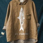Rose | Casual Blouse Featuring Sardine Design