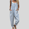 Comfortable Printed Dungarees, Blue/ White - Print 2