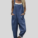 Comfortable Printed Dungarees, Blue - Print 4