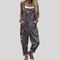 Comfortable Printed Dungarees, Grey/Purple