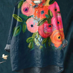 Martha | Artistic Floral Print Casual Blouse