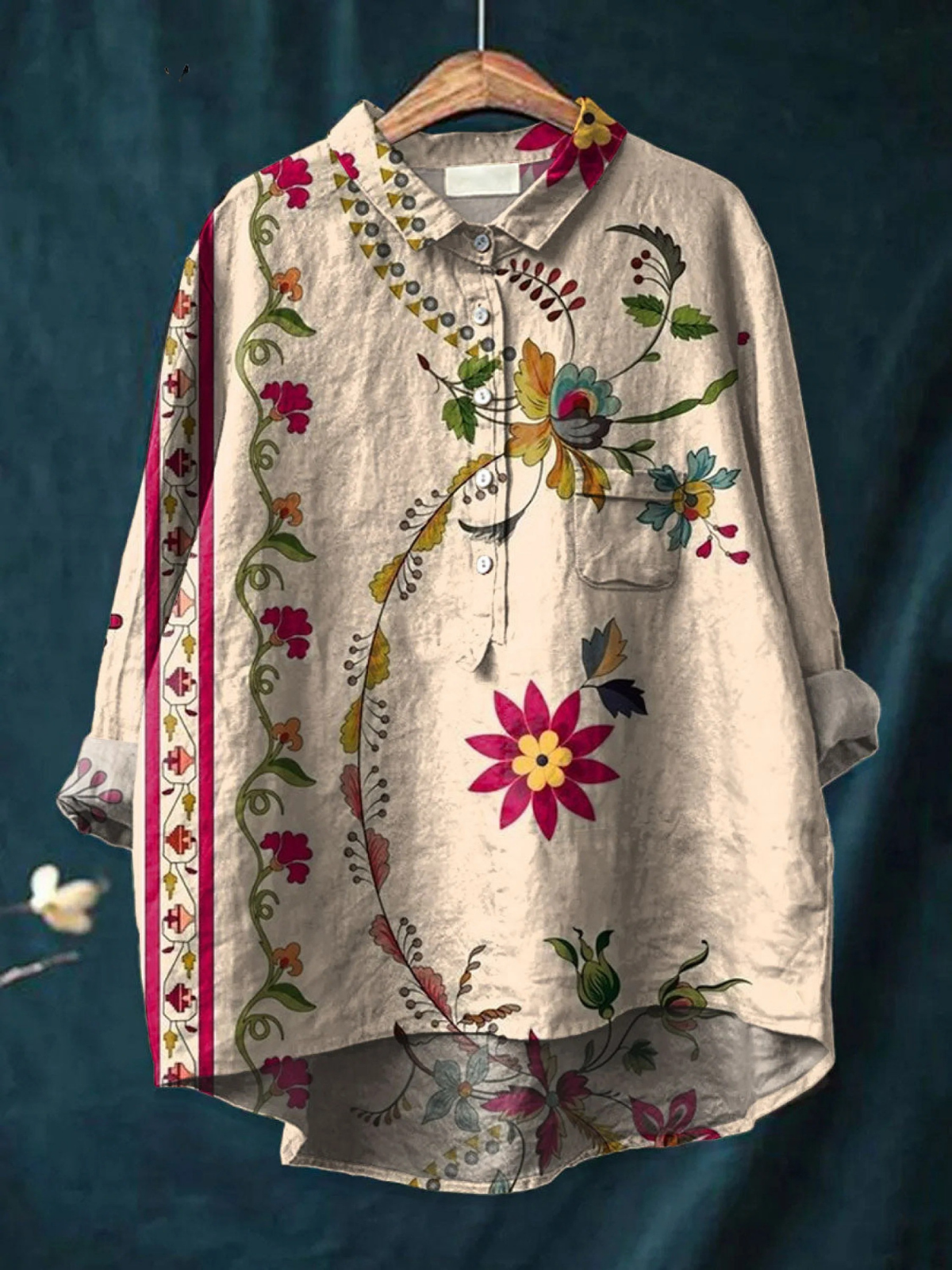 Ida | Vintage Floral Print Casual Blouse