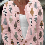 Delilah | Cat Print Autumn Cardigan