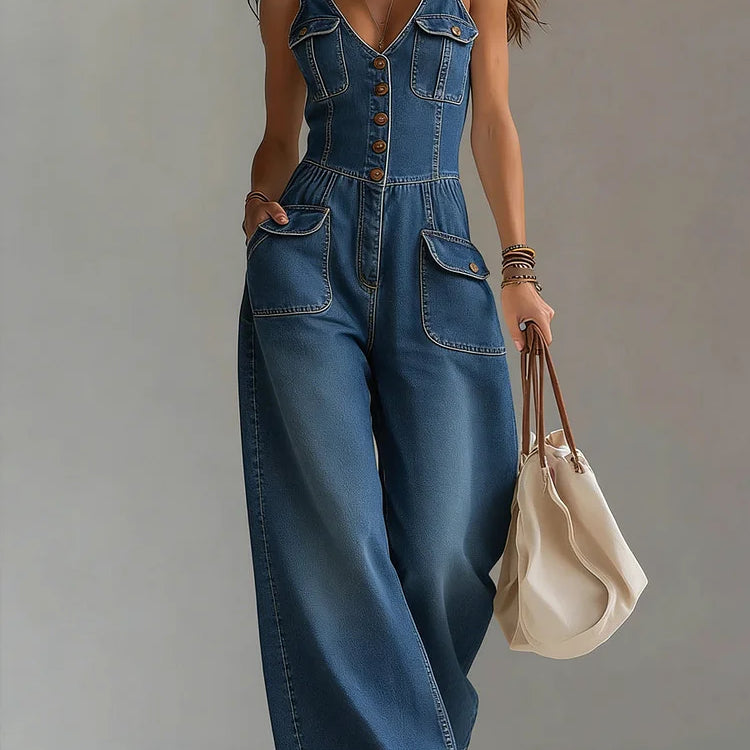 Megan - Casual Denim Dungarees