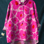 Paula | Women's Casual Blouse Featuring a Vibrant Pink Floral Print