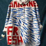 Paula | Vintage Fish Art Casual Women's Blouse