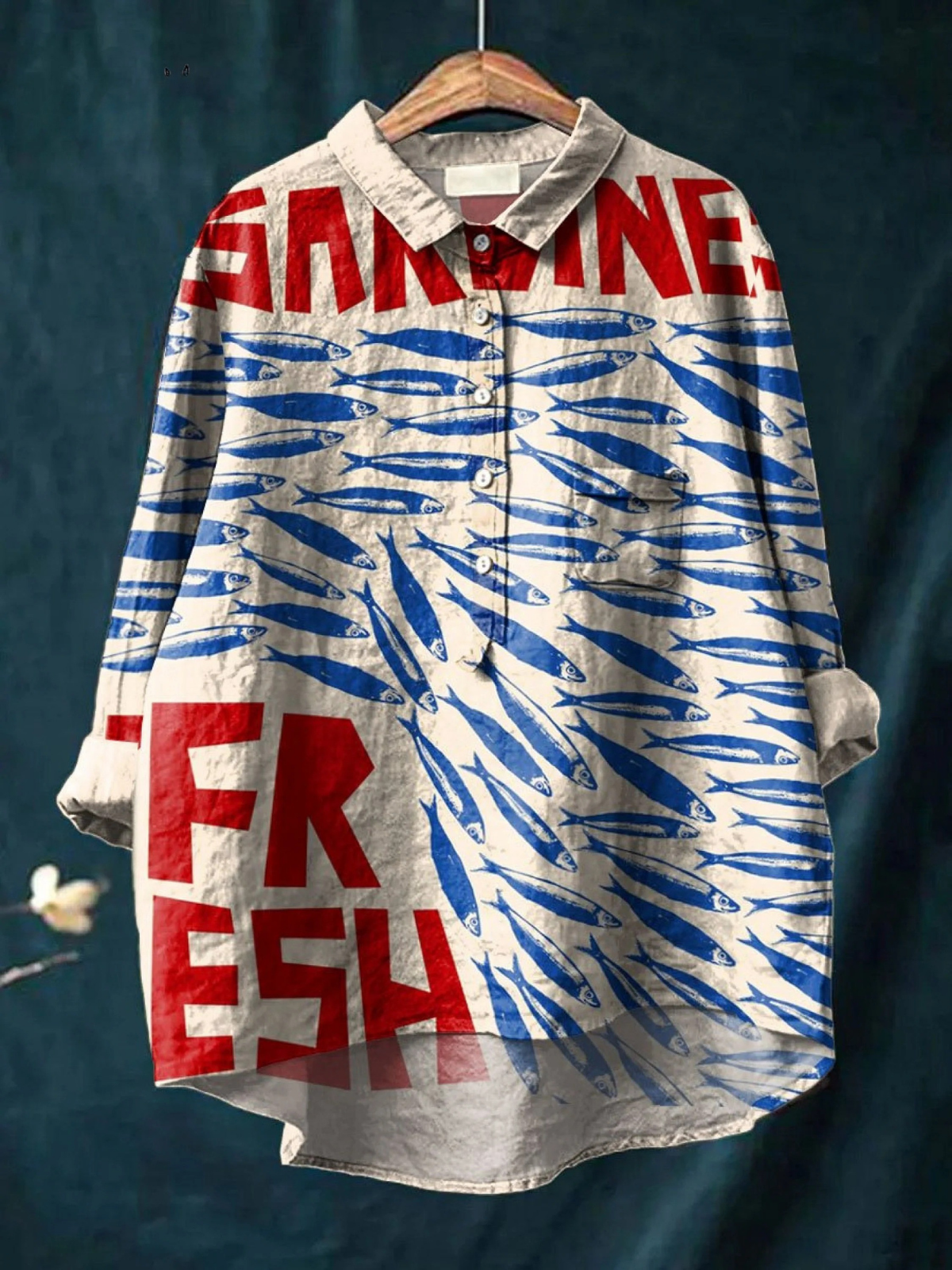 Paula | Vintage Fish Art Casual Women's Blouse