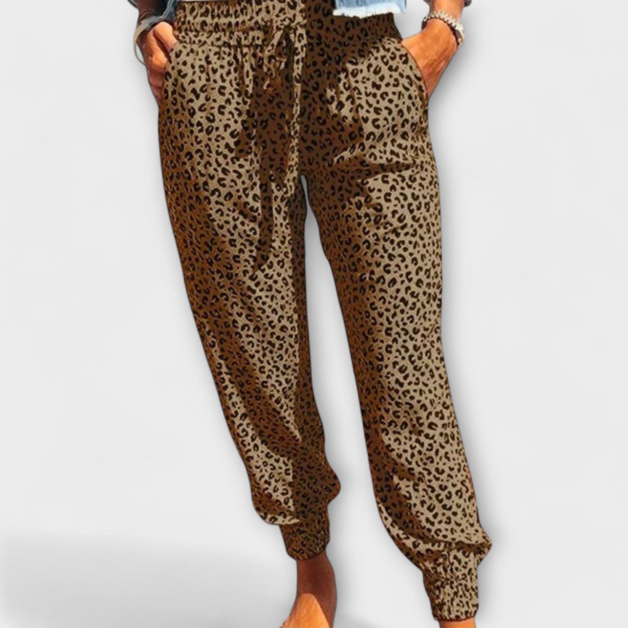 Feli - Wide-Leg Leopard Print Trousers