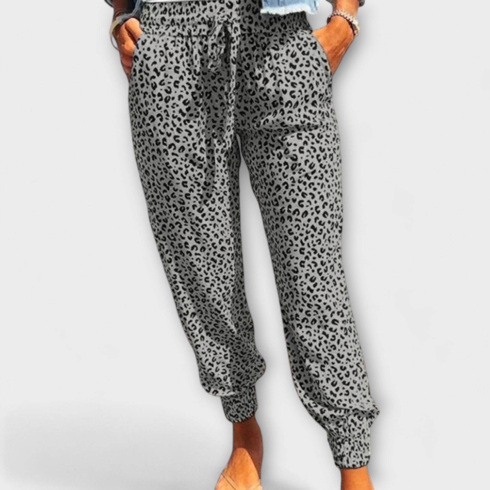 Feli - Wide-Leg Leopard Print Trousers