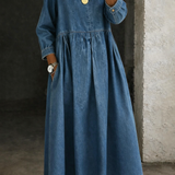 Sophie - Peter Pan Collar Denim Dress