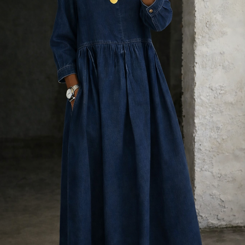 Sophie - Peter Pan Collar Denim Dress
