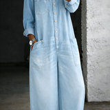 Elsie - Long-Sleeve Off-the-Shoulder Jumpsuit