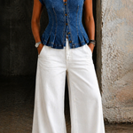 Isobel - V-Neck Denim Top