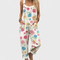 Comfortable Printed Dungarees, White - Print 2
