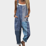 Comfortable Printed Dungarees, Blue - Print 3