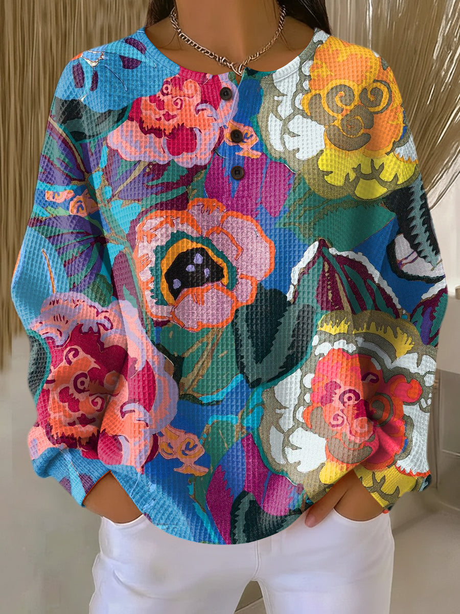 Ida™ - Pullover with Large Colourful Flowers