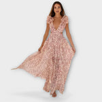 Lilou - Maxi Dress with Ruffle Trim and Split