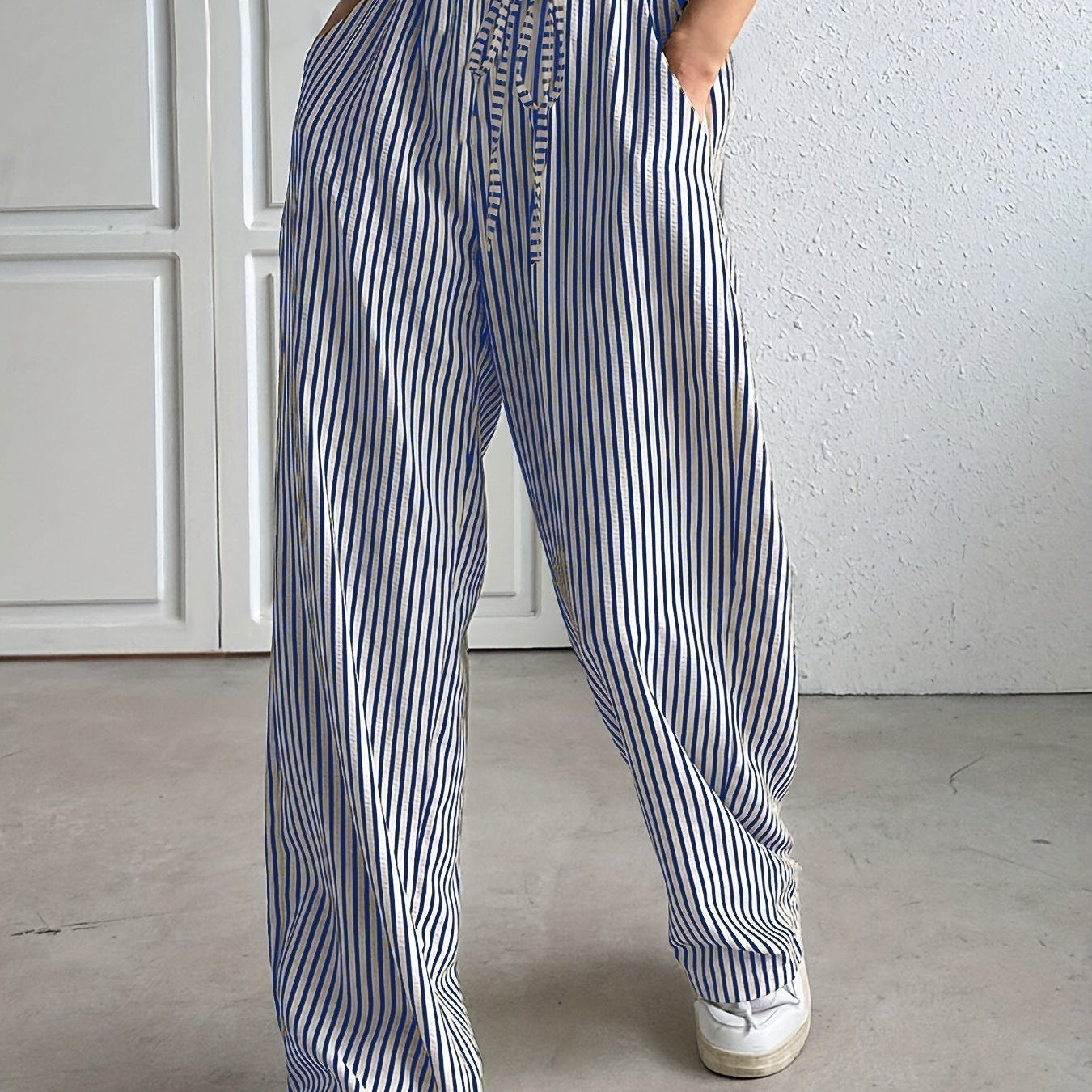 Hollis – Wide-Leg Striped Trousers