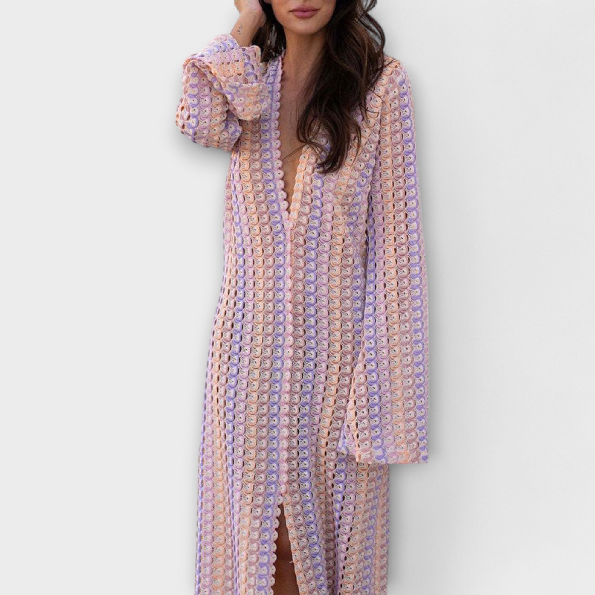 Elina – Maxi Dress with V-Neck and Holiday Flair