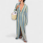 Elina – Maxi Dress with V-Neck and Holiday Flair