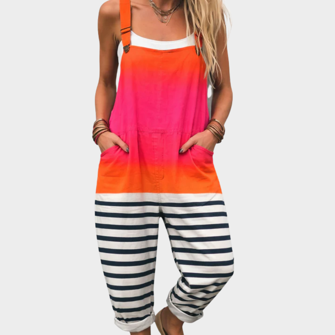 Comfortable Printed Dungarees, Multicoloured - Print 2