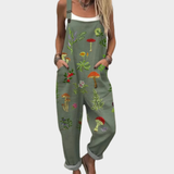 Comfortable Printed Dungarees, Green - Print 11