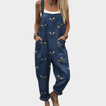 Comfortable Printed Dungarees, Blue - Print 5